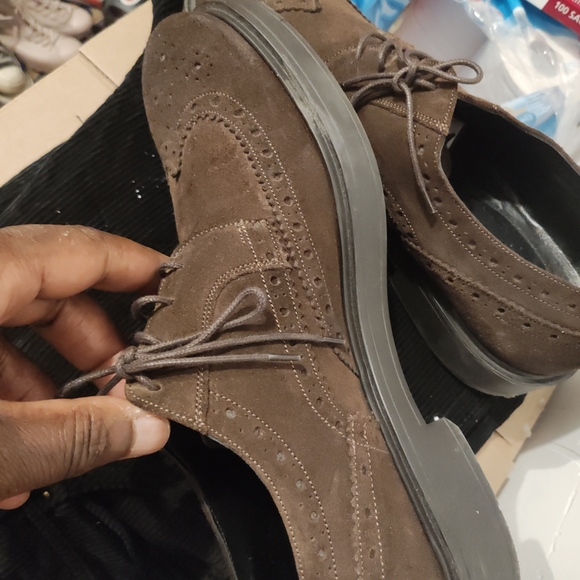 Baldinini Suede Brown Brogue Oxfords PREOWNED. main image 7